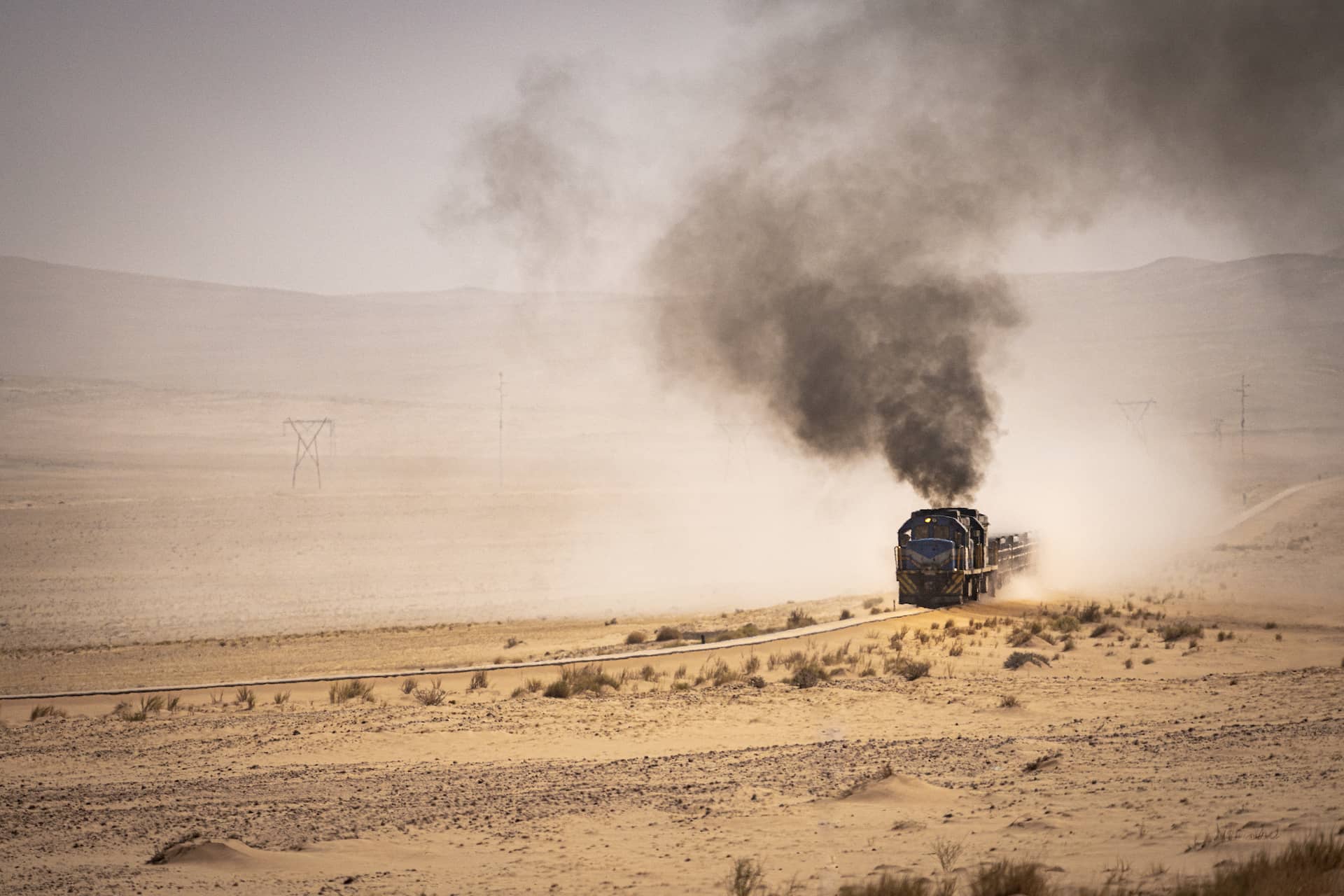 photo of a train in the Namibia desert